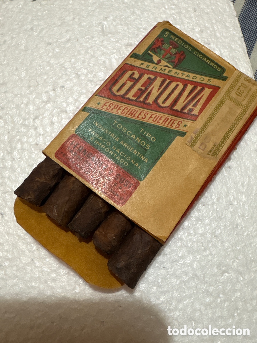 Coleccionismo: PAQUETE DE 5 CIGARROS G&Eacute;NOVA FUERTES ( TABACO CIGARRILLOS)