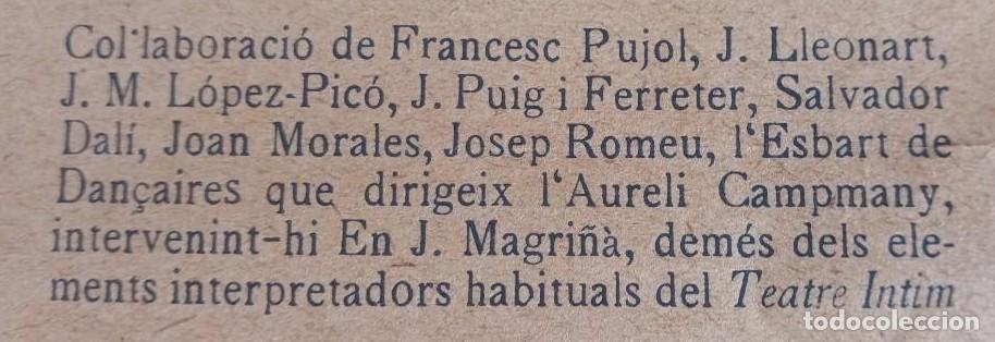 Colecionismo: Programa mano 1927 primeros dibujos bocetos dise&ntilde;o decorados Salvador Dal&iacute; en teatro debut absoluto