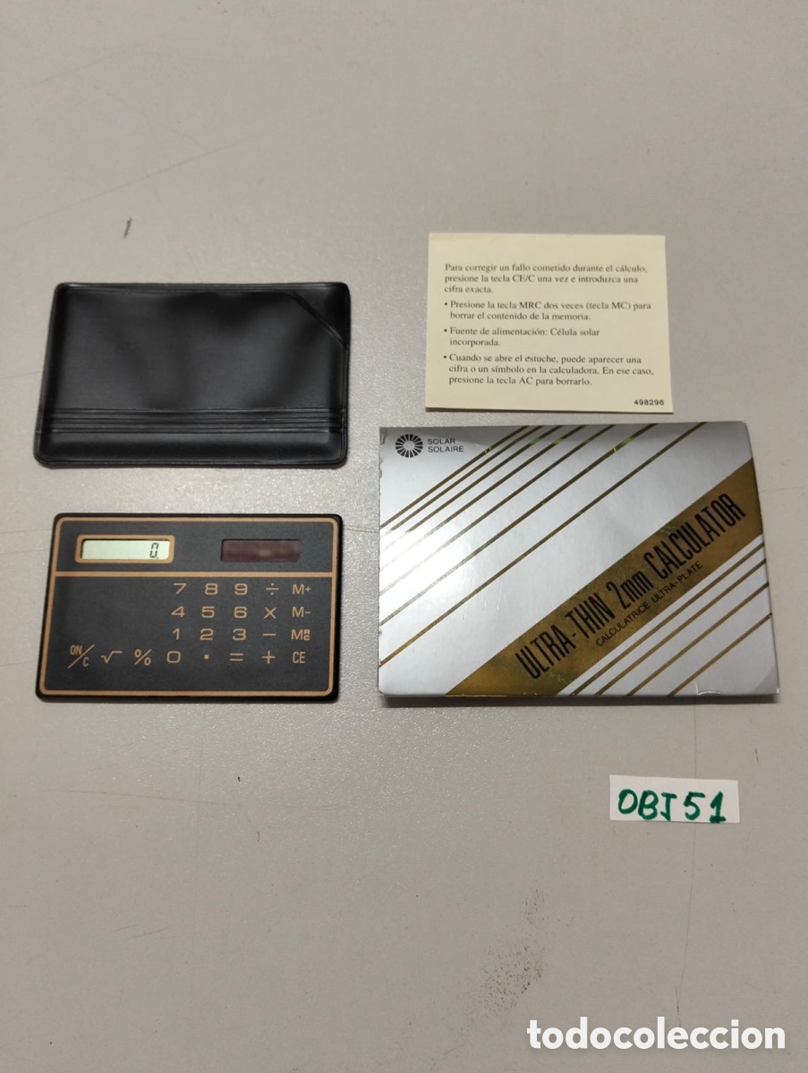 Coleccionismo: calculadora solar ultraplana antigua
