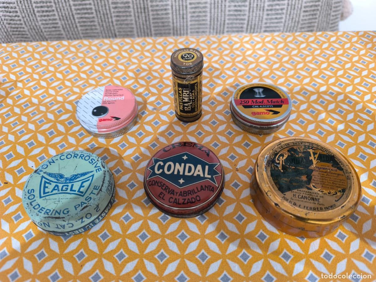 Coleccionismo: Lote 6 latas met&aacute;licas antiguas