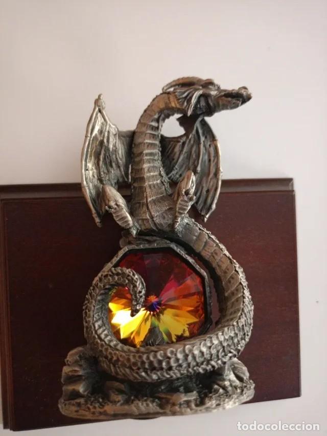 Coleccionismo: Drag&oacute;n Tudor Mint Myth & Magic Pewter Guardian of the Crystal 1995