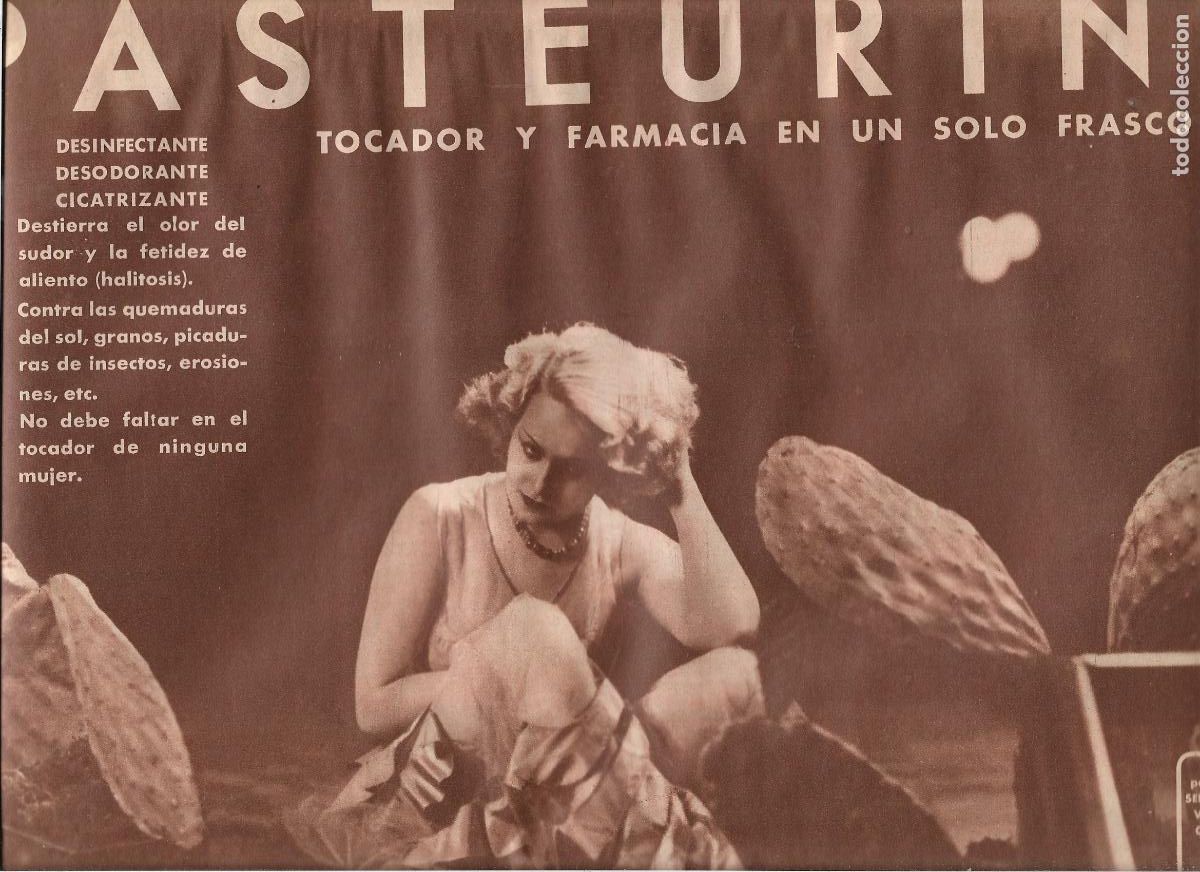 Coleccionismo: A&Ntilde;O 1933 RECORTE PRENSA PUBLICIDAD PASTEURINE DESIFECTANTE VOTO ELECCION SE&Ntilde;ORITA PERBOROL 25
