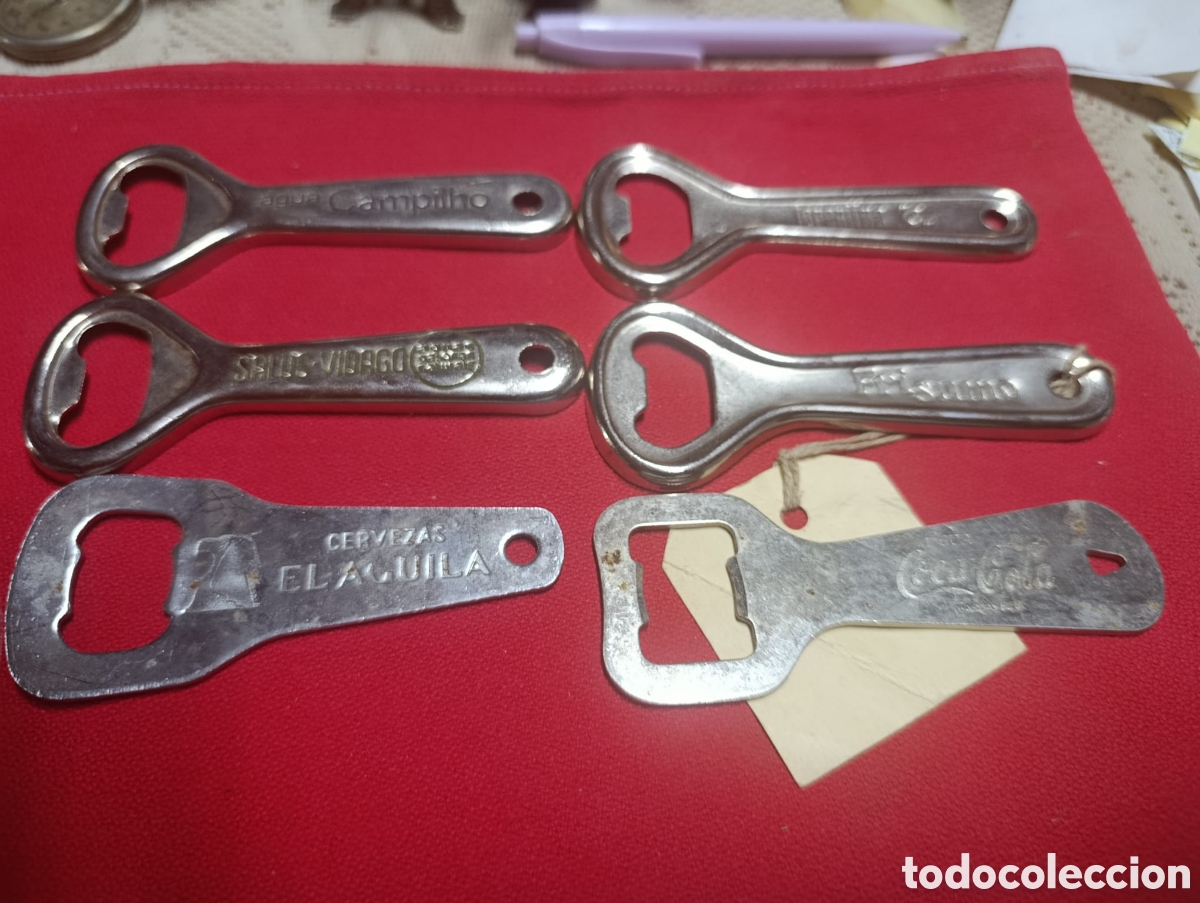 Coleccionismo: LOTE DE 6 ABREBOTELLAS VINTAGE