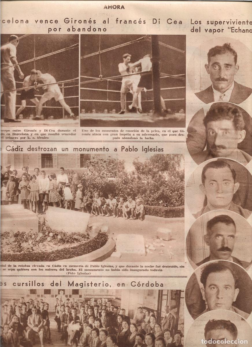 Coleccionismo: A&Ntilde;O 1933 RECORTE PRENSA CADIZ DESTROZO MONUMENTO A PABLO IGLESIAS ANTES DE SU INAUGURACION