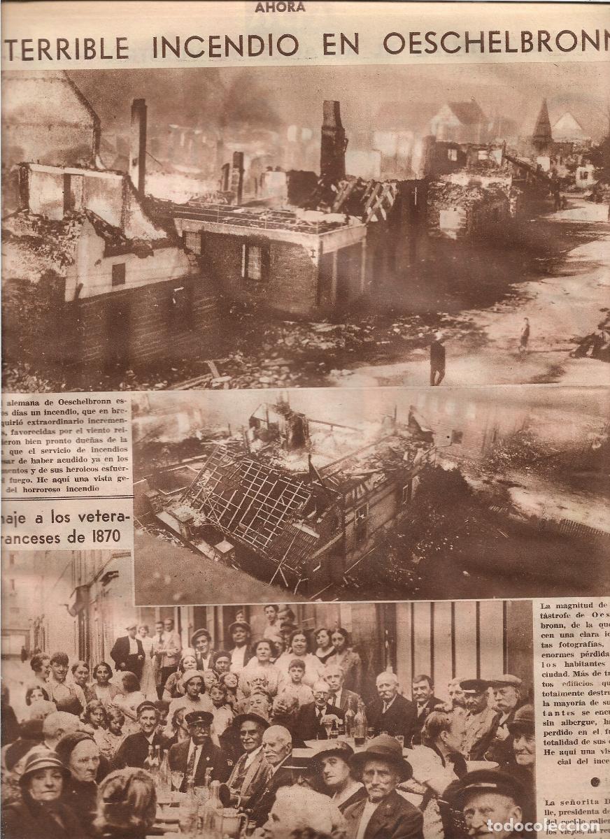 Coleccionismo: A&Ntilde;O 1933 RECORTE PRENSA ALEMANIA TERRIBLE INCENDIO EN OESCHELBRONN MAS DE 300 EDIFICIOS DESTRUIDOS