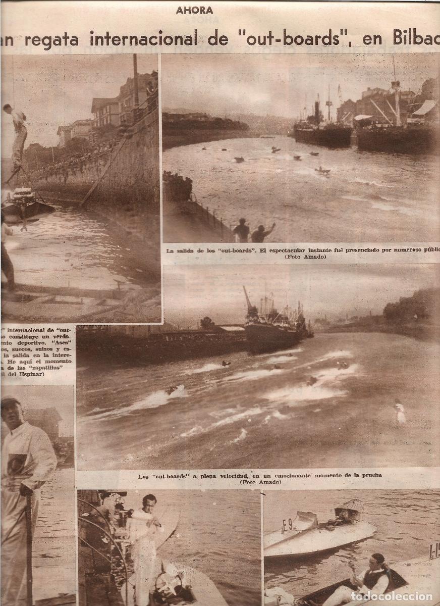 Coleccionismo: A&Ntilde;O 1933 RECORTE PRENSA BILBAO REGATA INTERNACIONAL OUTBOARDS LANCHAS JEAN DUPUY JOSE LUIS GALDIZ