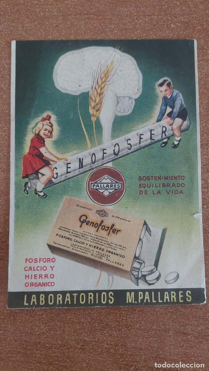 Coleccionismo: Tarjeta Tama&ntilde;o Postal Genofosfer F&oacute;sforo calcio y hierro