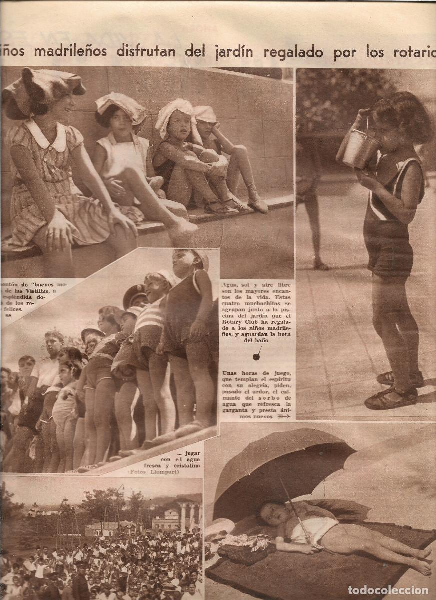 Coleccionismo: A&Ntilde;O 1933 RECORTE PRENSA MADRID NI&Ntilde;OS JUGANDO EN EL JARDIN DE LA INFANCIA REGALO DEL ROTARY CLUB