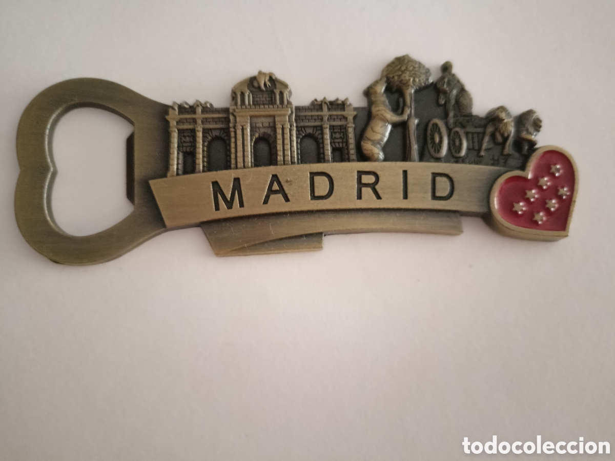 Coleccionismo: Im&aacute;n Madrid souvenir +Abridor botella