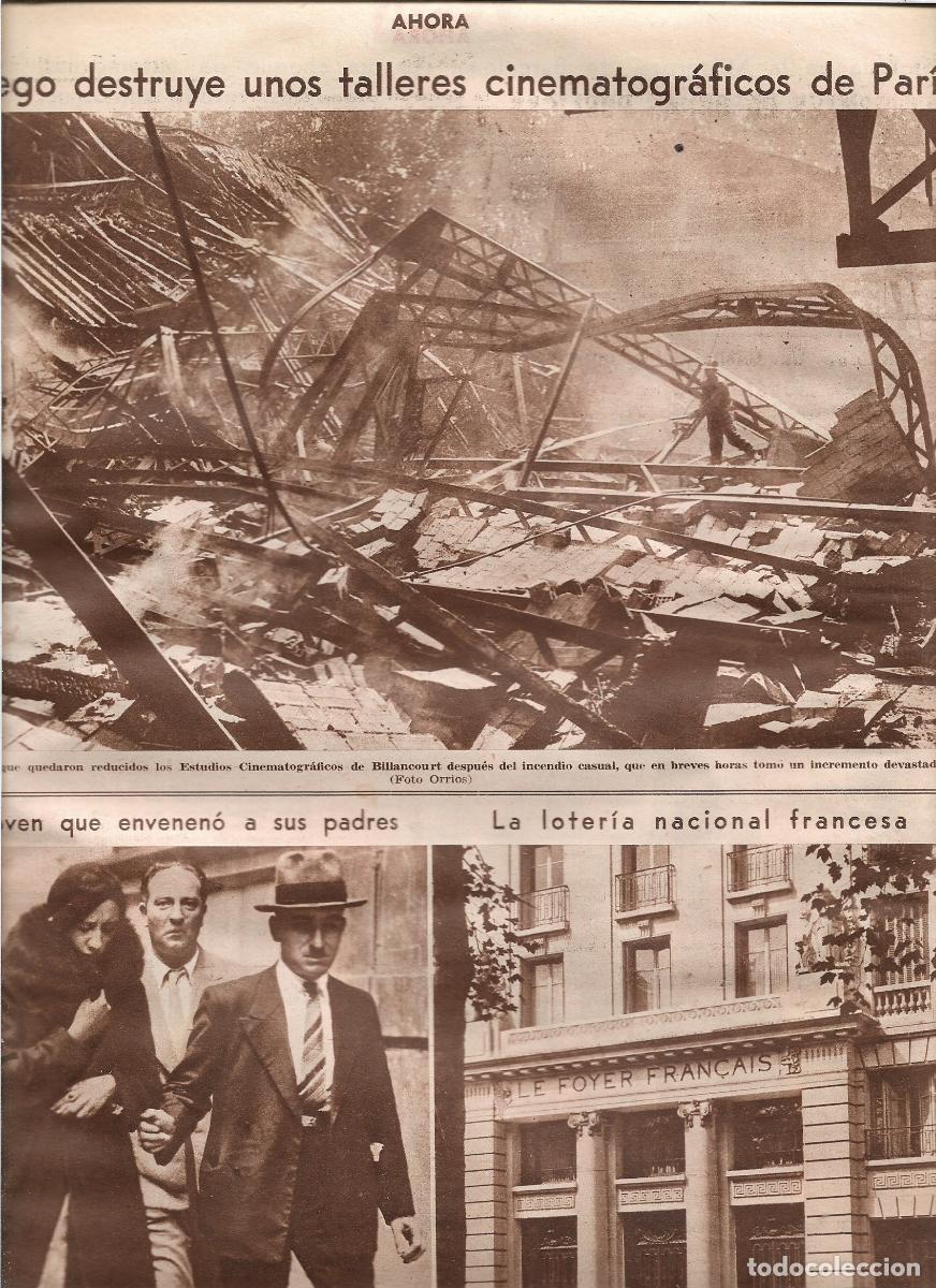Coleccionismo: A&Ntilde;O 1933 RECORTE PRENSA PARIS CINE INCENDIO DESTRUCCION ESTUDIOS CINEMATOGRAFICOS DE BILLANCOURT