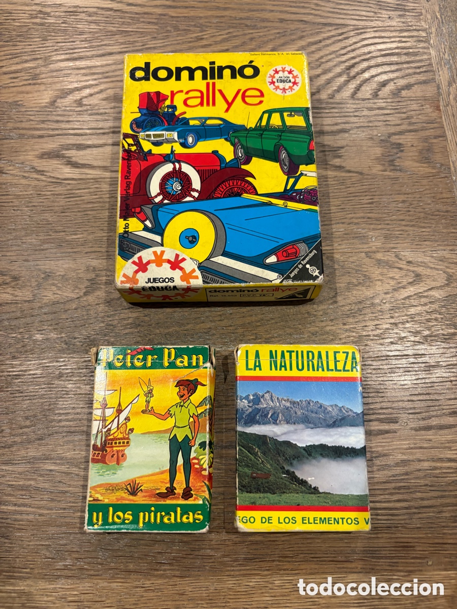 Coleccionismo: JUEGO DOMIN&Oacute; RALLYE EDUCA + BARAJA FOURNER LA NATURALEZA + BARAJA FOURNIER PETER PAN