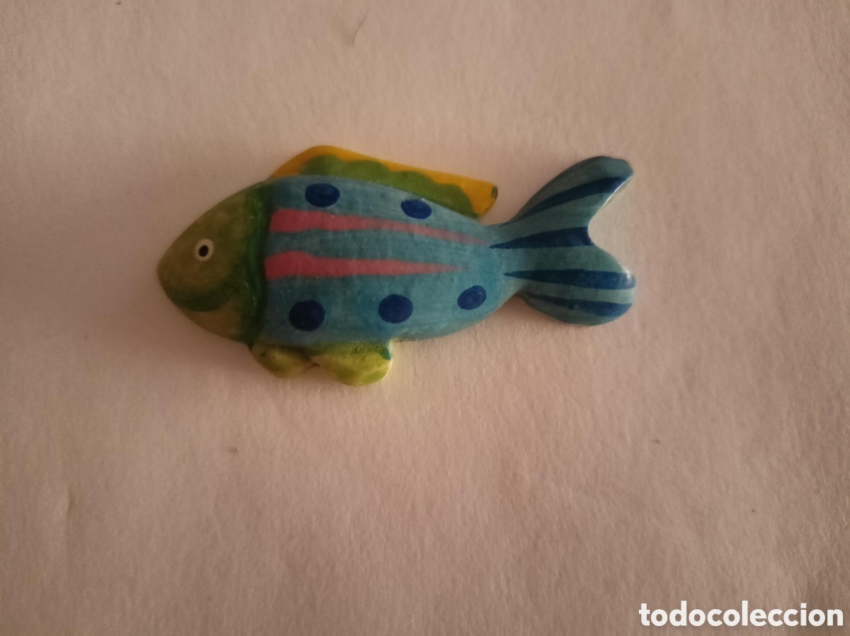 Coleccionismo: Im&aacute;n pez de colores madera