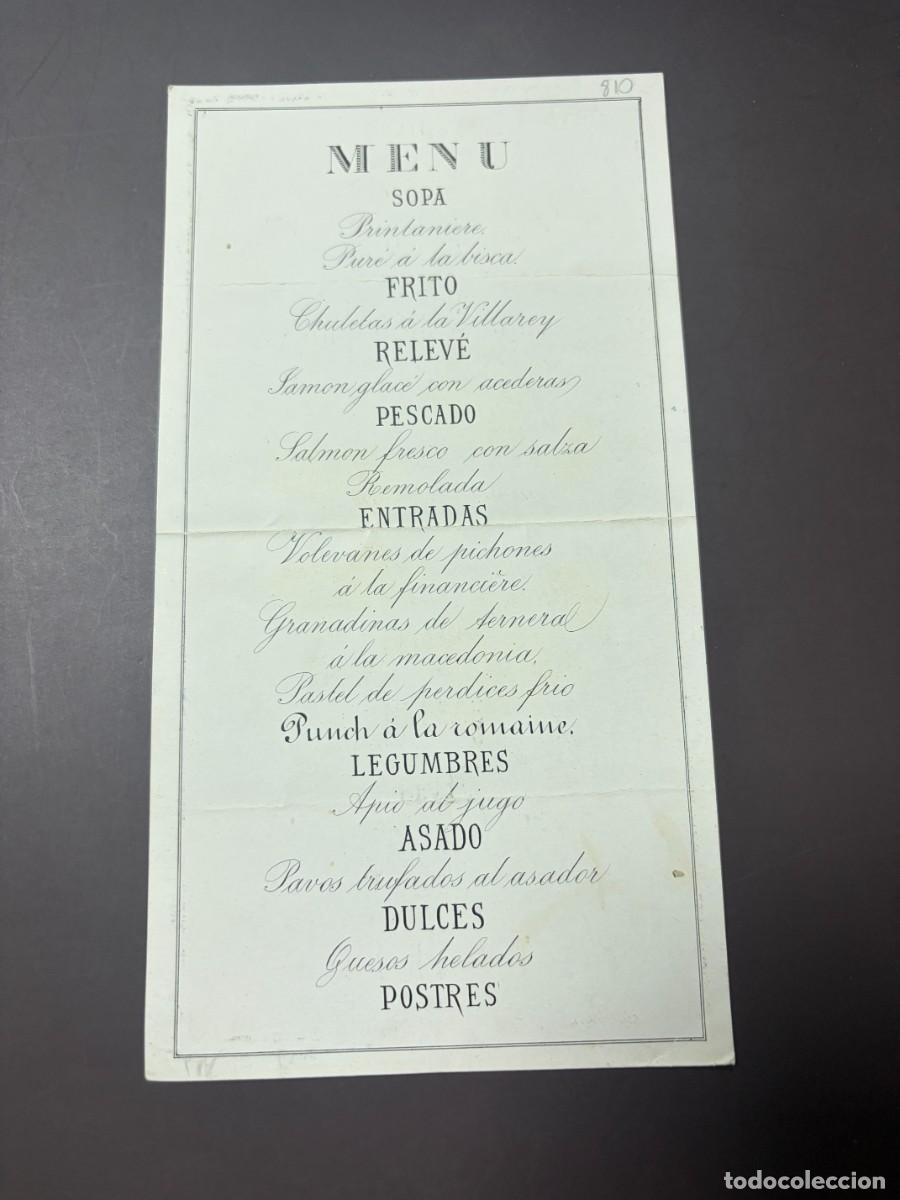 Coleccionismo: ANTIGUO MEN&Uacute; DE BANQUETE EN ESPA&Ntilde;OL CON CALIGRAF&Iacute;A ART&Iacute;STICA &ndash; PRINCIPIOS SIGLO XX