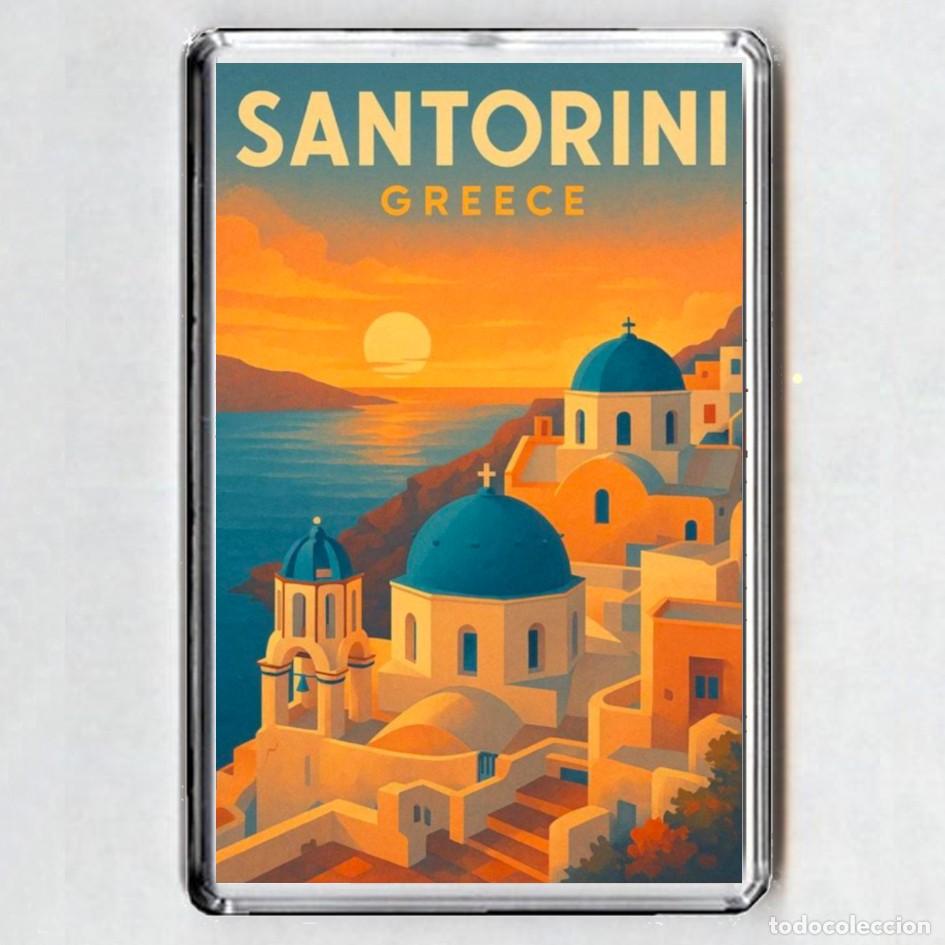 Coleccionismo: iMAN ACRILICO NEVERA - SANTORINI (Grecia)