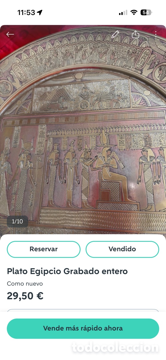 Coleccionismo: Plato egipcio vintage