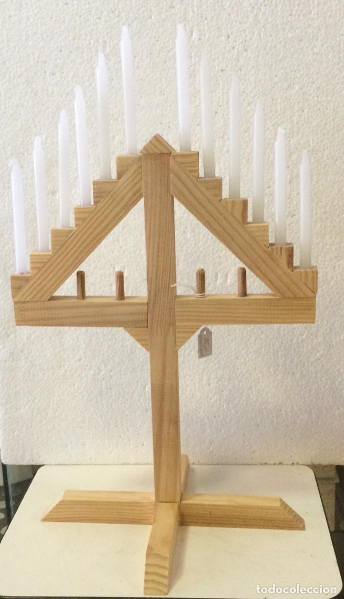 Coleccionismo: Ramo tradiconal leon&eacute;s con velas 37 cms. Abeto