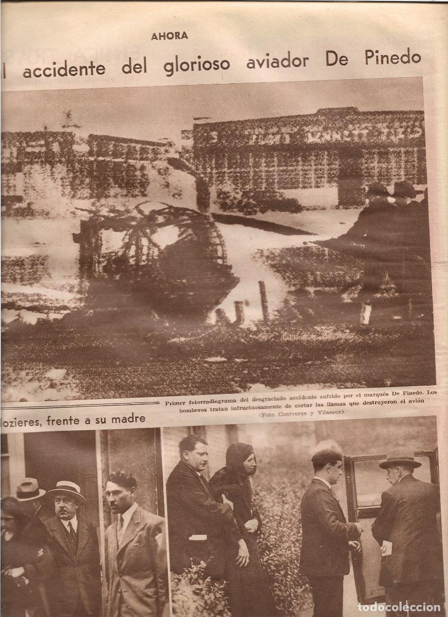 Coleccionismo: 1933 RECORTE PRENSA AVIACION MORTAL ACCIDENTE DEL AVIADOR DE PINEDO BOMBEROS PRIMER FOTORRADIOGRAMA