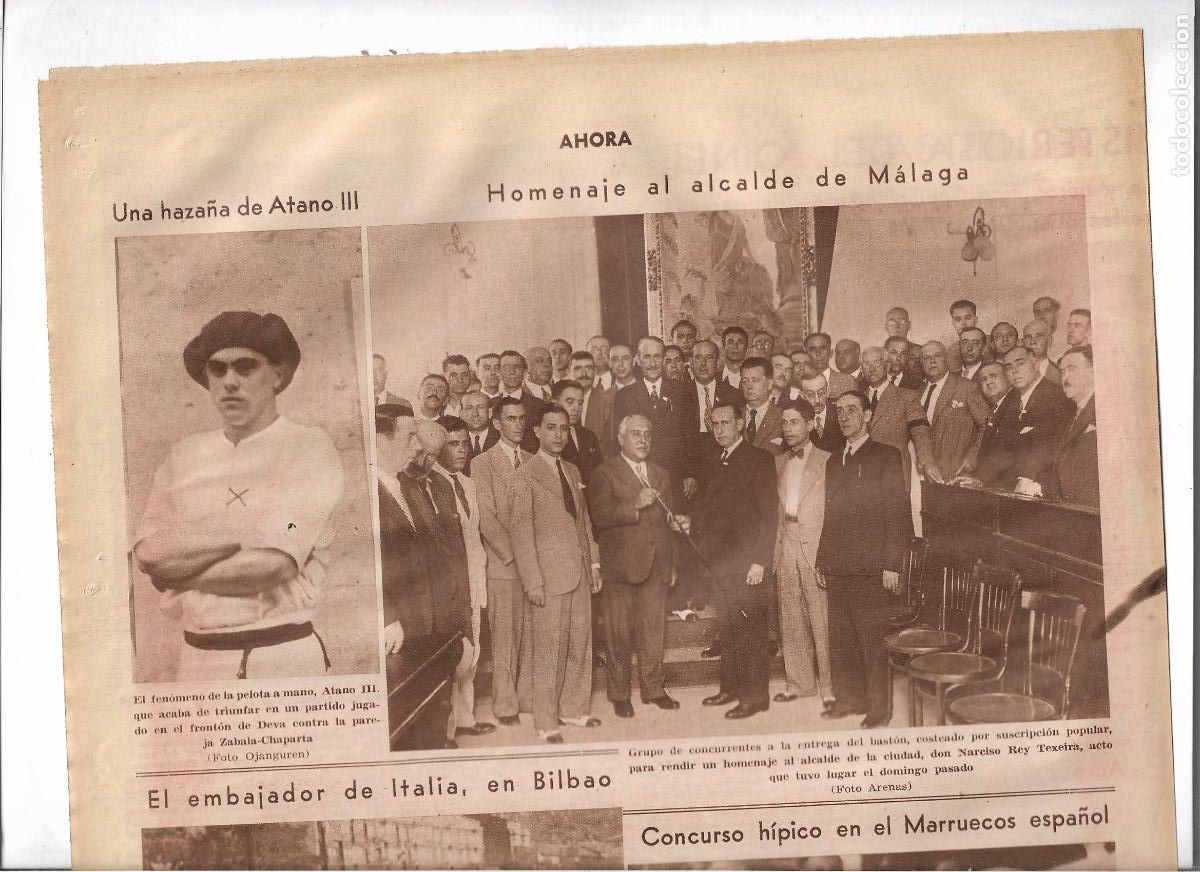 Coleccionismo: 1933 RECORTE PRENSA ATANO III GANADOR PELOTA A MANO EN EL FRONTON DE DEVA CONTRA ZABALA CHAPARTA