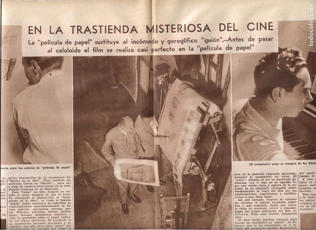 Coleccionismo: A&Ntilde;O 1933 RECORTE PRENSA CINE LA PELICULA DE PAPEL SUSTITUYE AL INCOMODO Y GEROGLIFICO GUION