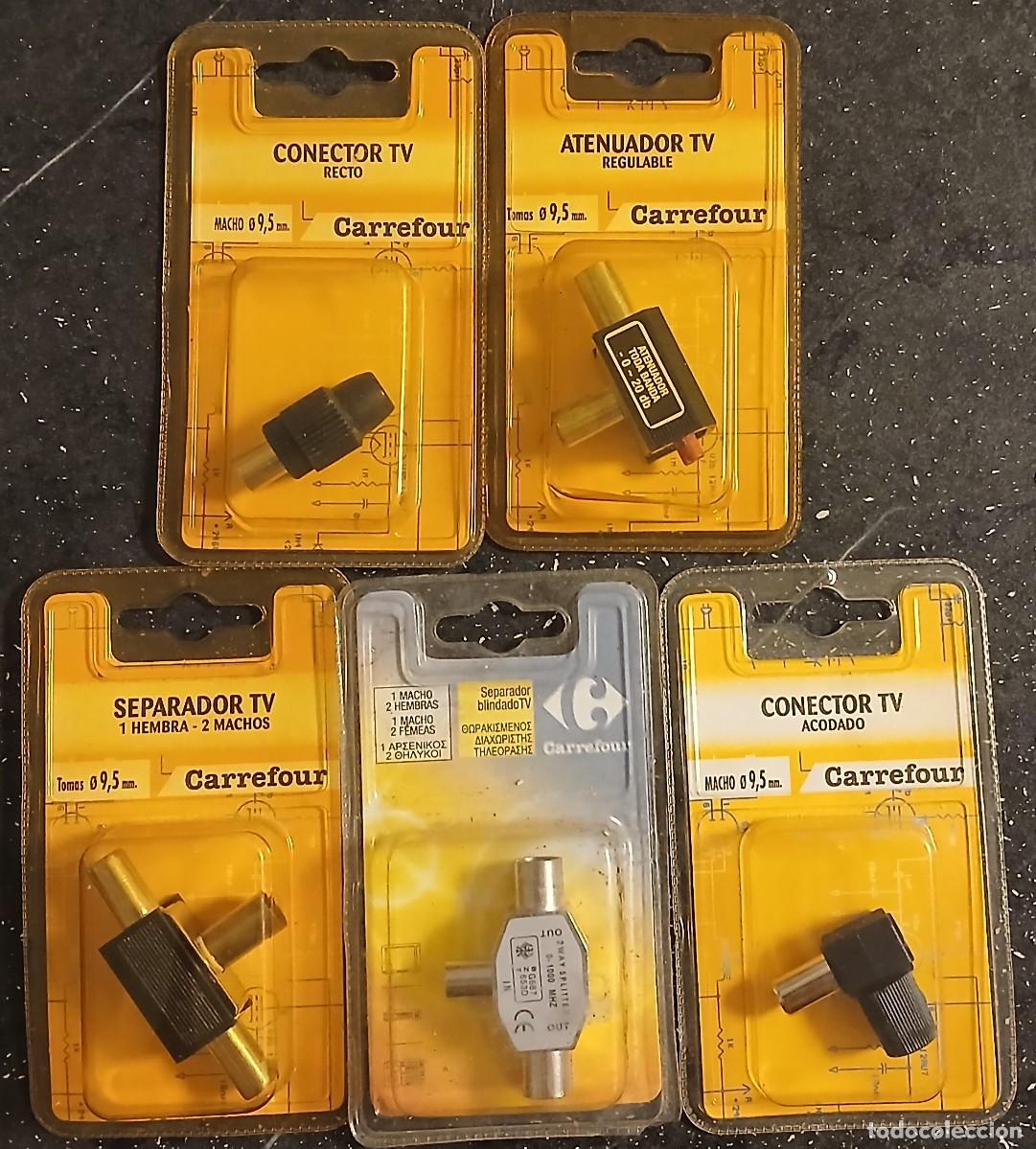 Coleccionismo: Conectores. Separadores y Atenuador para Televisi&oacute;n. Lote 5 elementos.