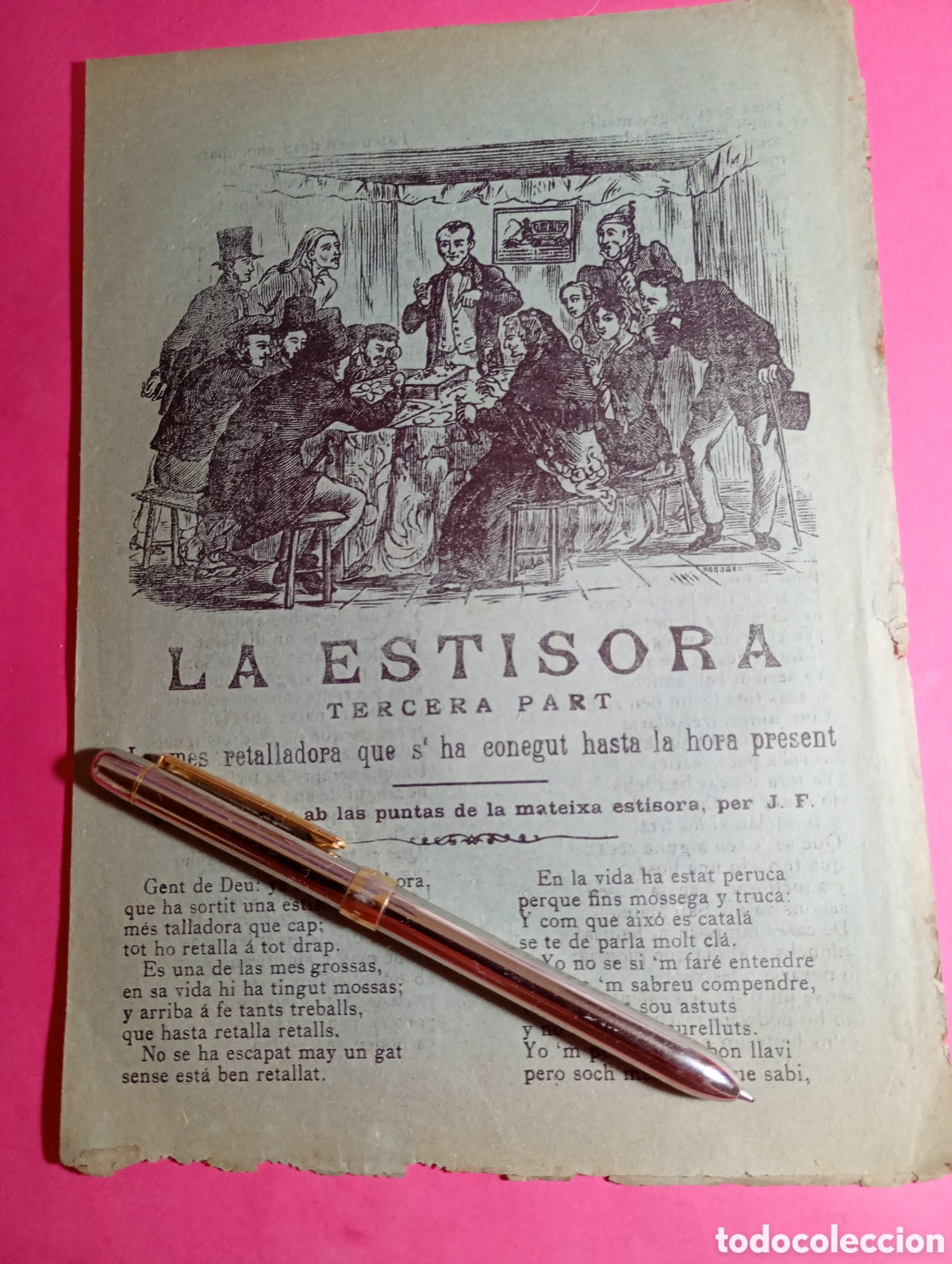Coleccionismo: PLIEGO DE CORDEL ANTIGUO EN CATAL&Agrave; ''LA ESTISORA'' 3&ordf; PART I FI