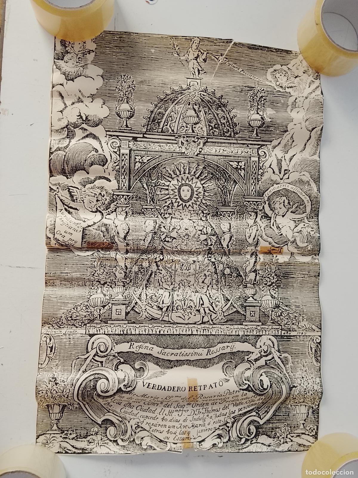 Coleccionismo: IMAGEN DE LA VIRGEN DEL ROSARIO PATRONA DE LA CIUDAD DE CADIZ 51 X 34 CM