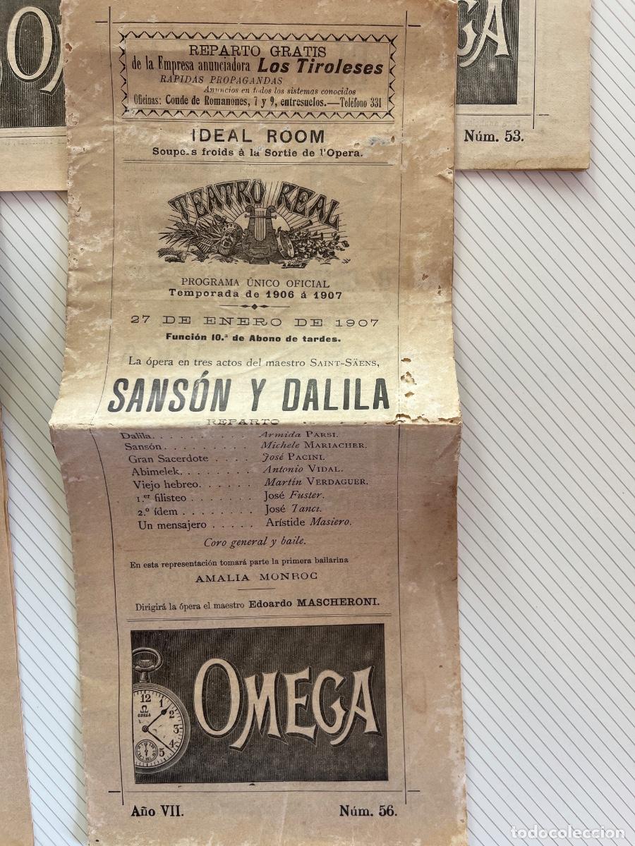 Coleccionismo: 5 programas de mano de El Real, enero de 1907 - Foto 2