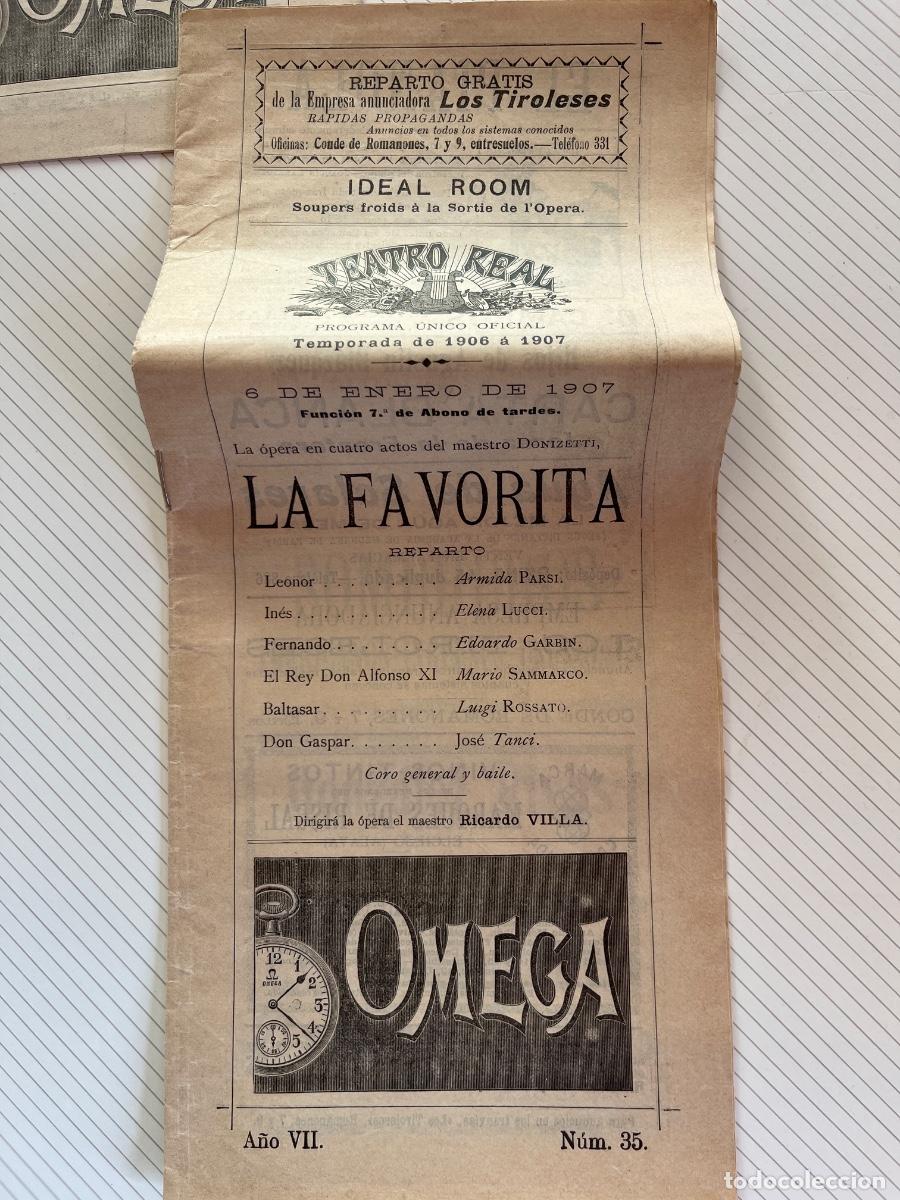Coleccionismo: 5 programas de mano de El Real, enero de 1907 - Foto 3