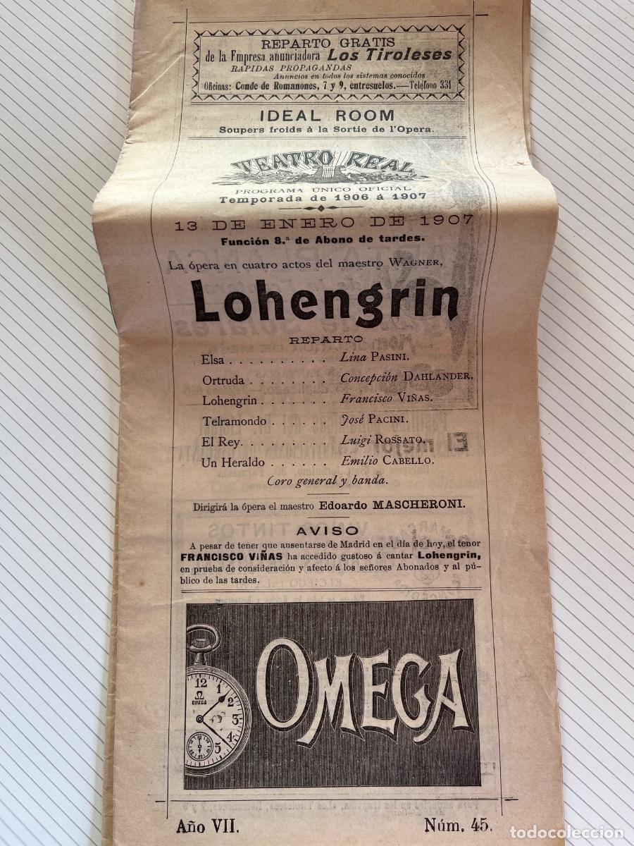 Coleccionismo: 5 programas de mano de El Real, enero de 1907 - Foto 4