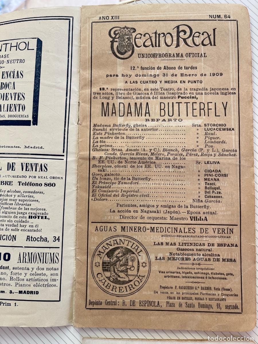 Coleccionismo: 8 programas de mano de El Real de 1909 - Foto 2