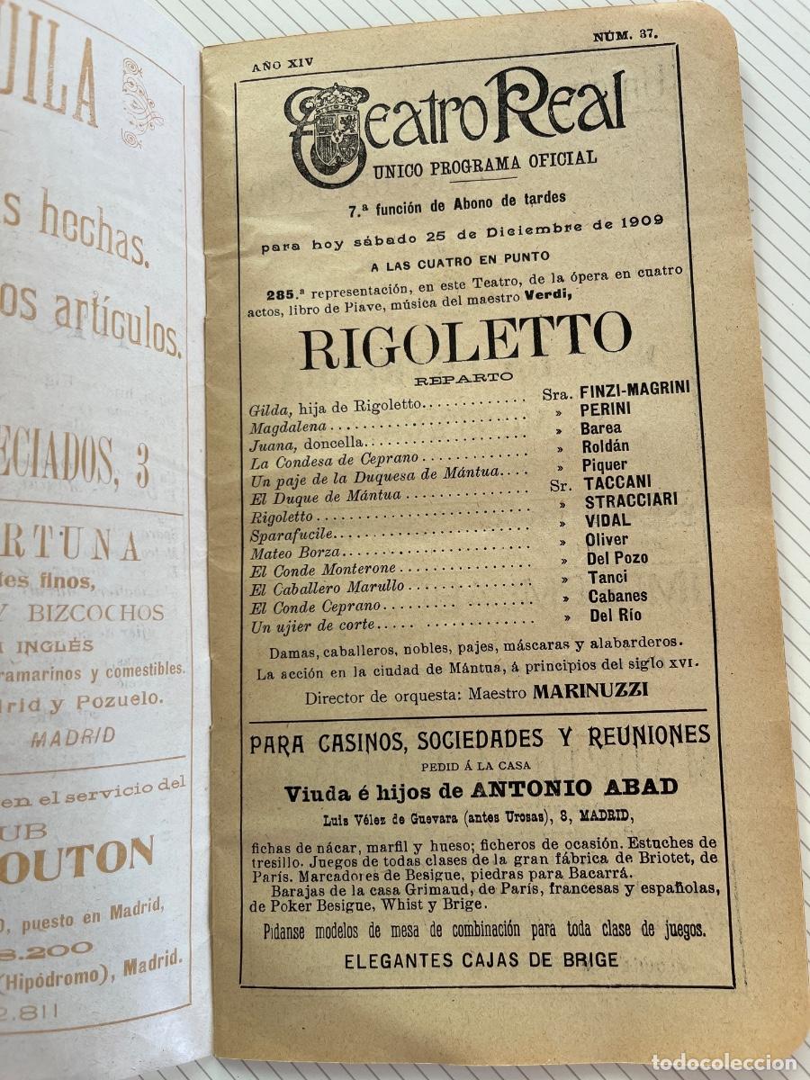 Coleccionismo: 8 programas de mano de El Real de 1909 - Foto 8