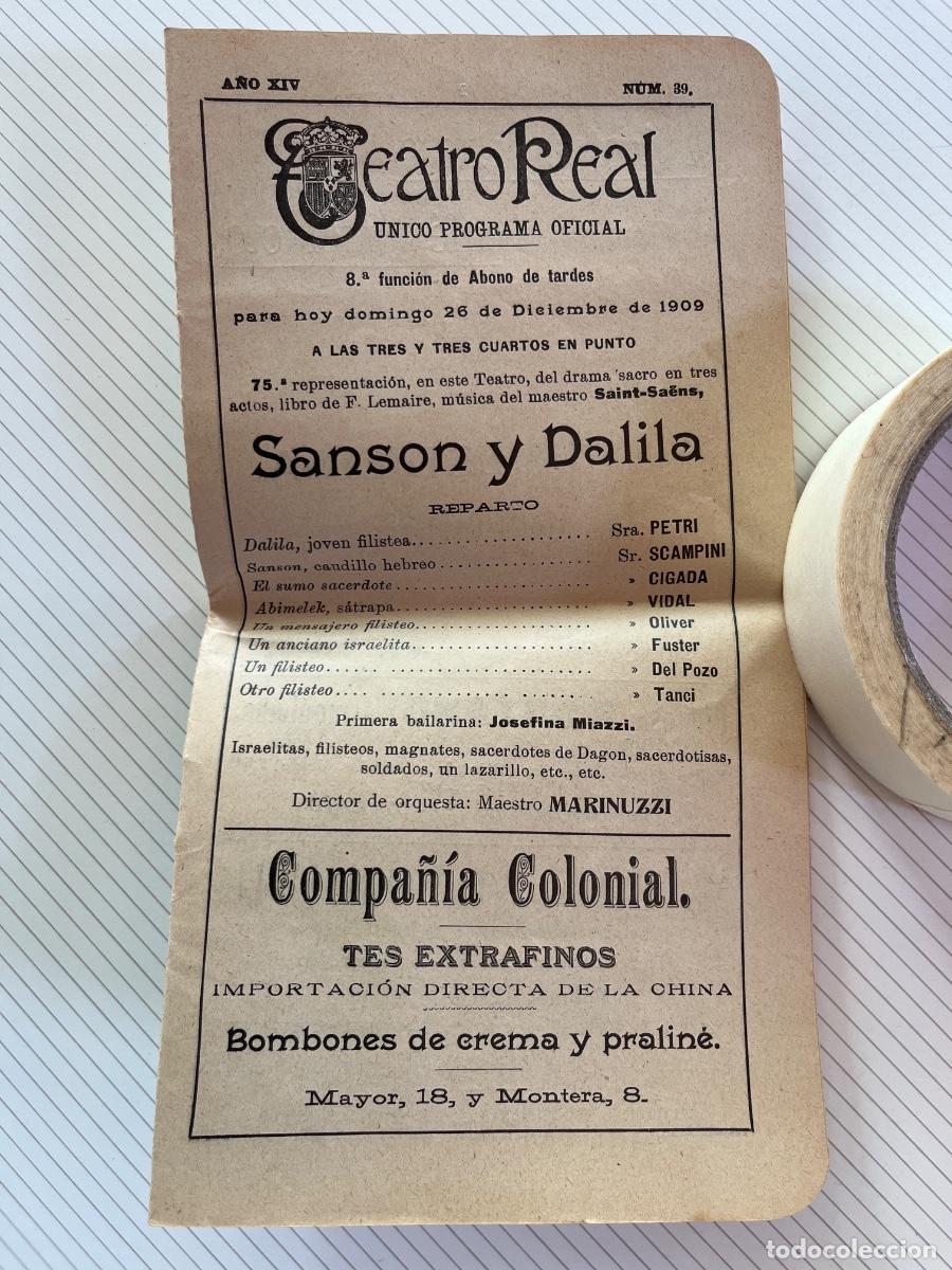 Coleccionismo: 8 programas de mano de El Real de 1909 - Foto 9