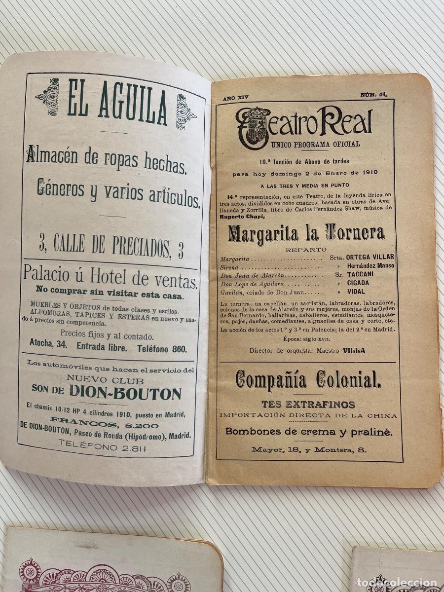Coleccionismo: 3 programas de mano de El Real de 1910 - Foto 2