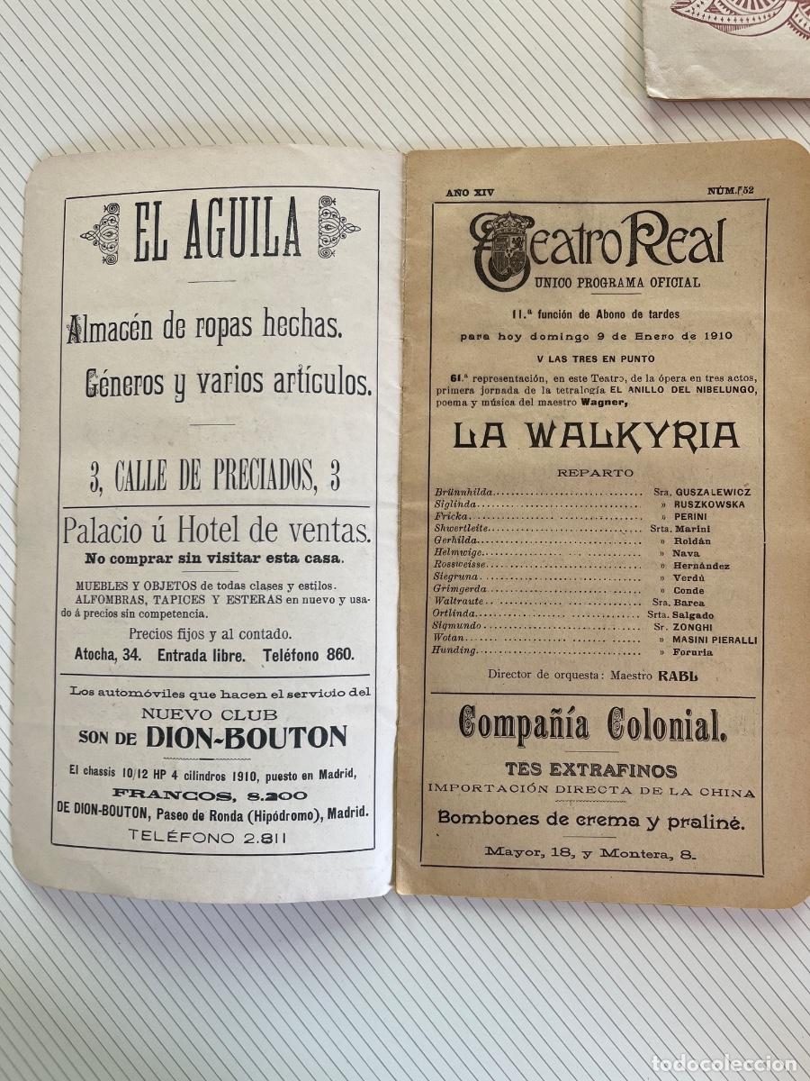 Coleccionismo: 3 programas de mano de El Real de 1910 - Foto 3