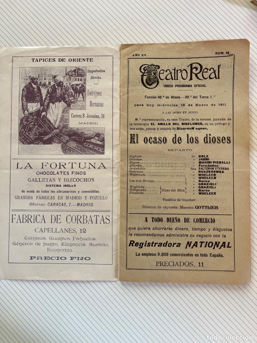 Coleccionismo: 2 programas de mano de El Real de 1911 - Foto 3