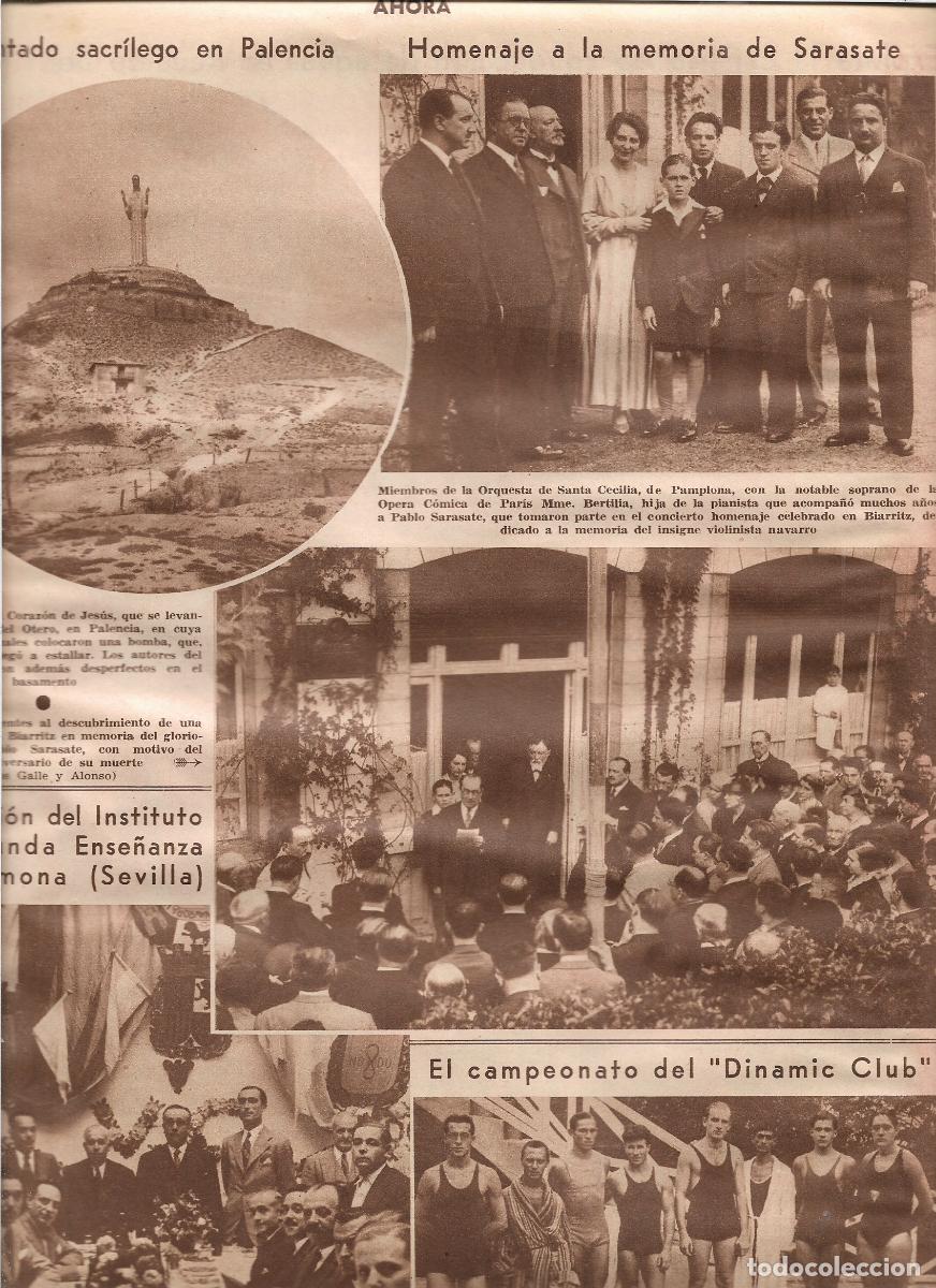 Coleccionismo: A&Ntilde;O 1933 PALENCIA ATENTADO SACRILEGO BOMBA QUE NO ESTALLA ESTATUA CORAZON DE JESUS ERMITA DEL OTERO