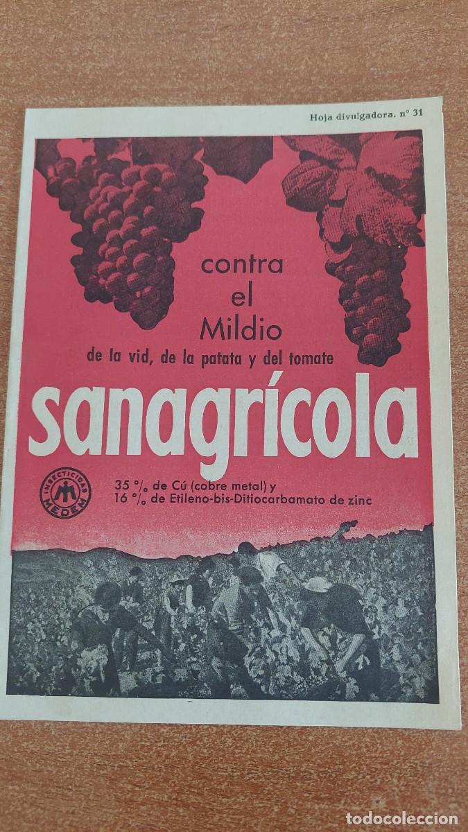 Coleccionismo: Panfleto publicidad contra el midi&oacute; sanagr&iacute;cola