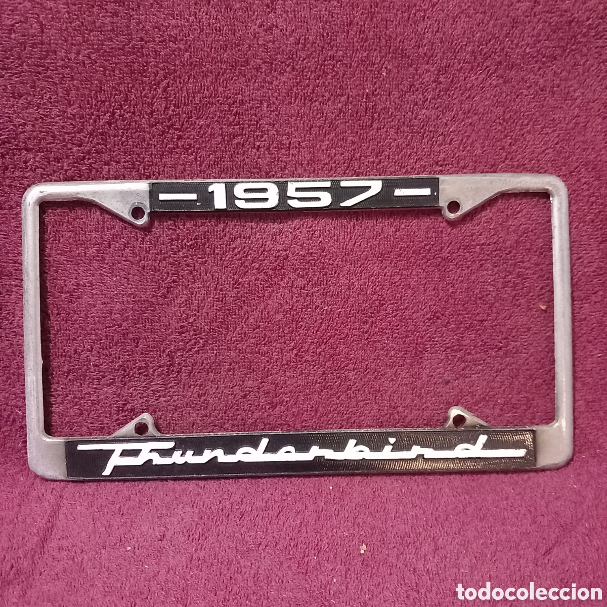 Coleccionismo: MARCO de MATRICULA PARA FORD THUNDERBIRD 1957(ORIGINAL)METALICO