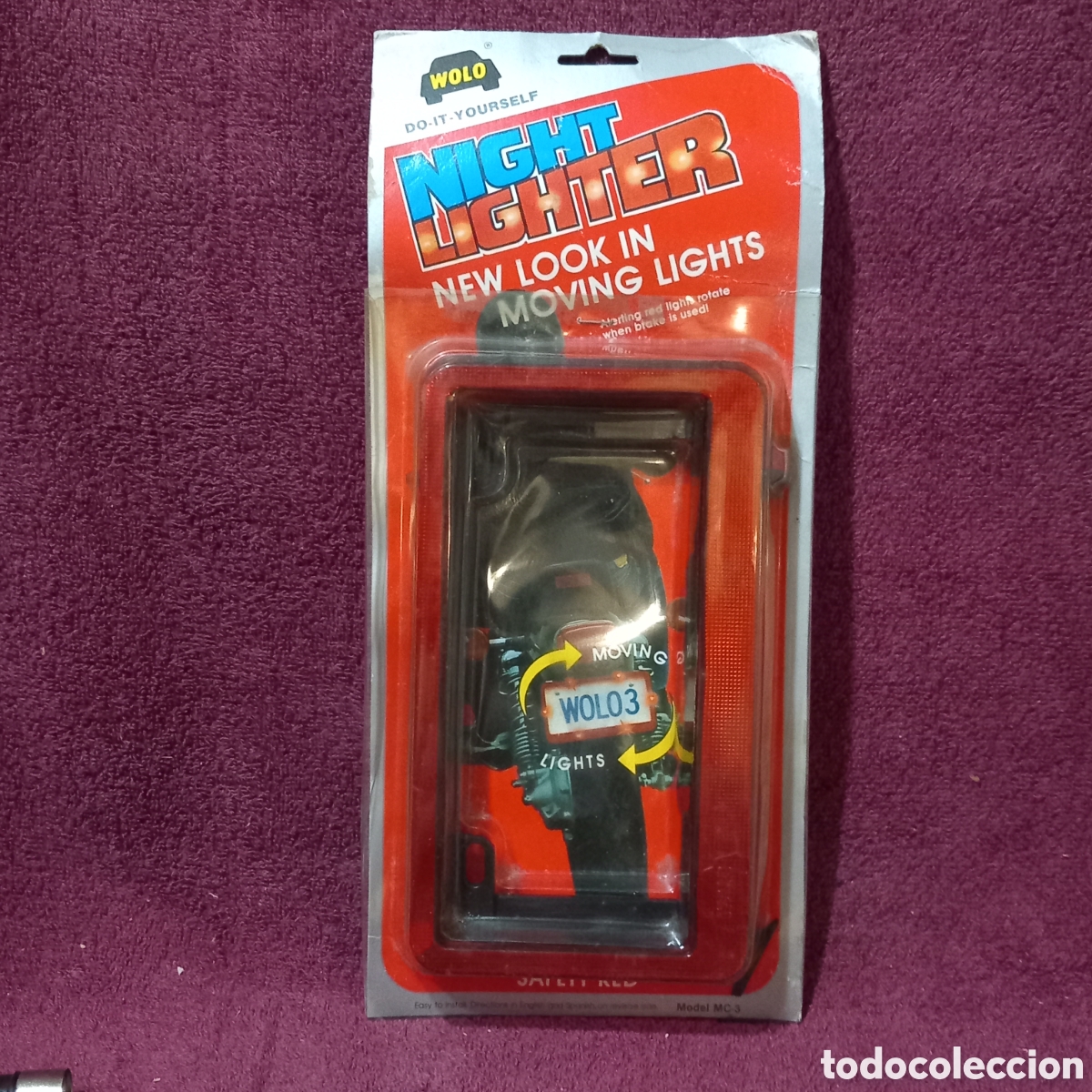 Coleccionismo: LUCES para MATRICULA DE MOTO WOLO(LUZ MOVIL)COMO NUEVO EN CAJA BLISTER