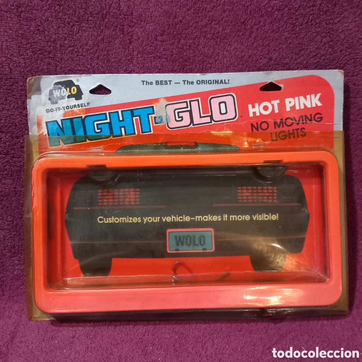 Coleccionismo: LUCES WOLO PARA MATRICULA DE COCHE(HOT PINK-CON MOVIMIENTO)EN CAJA BLISTER