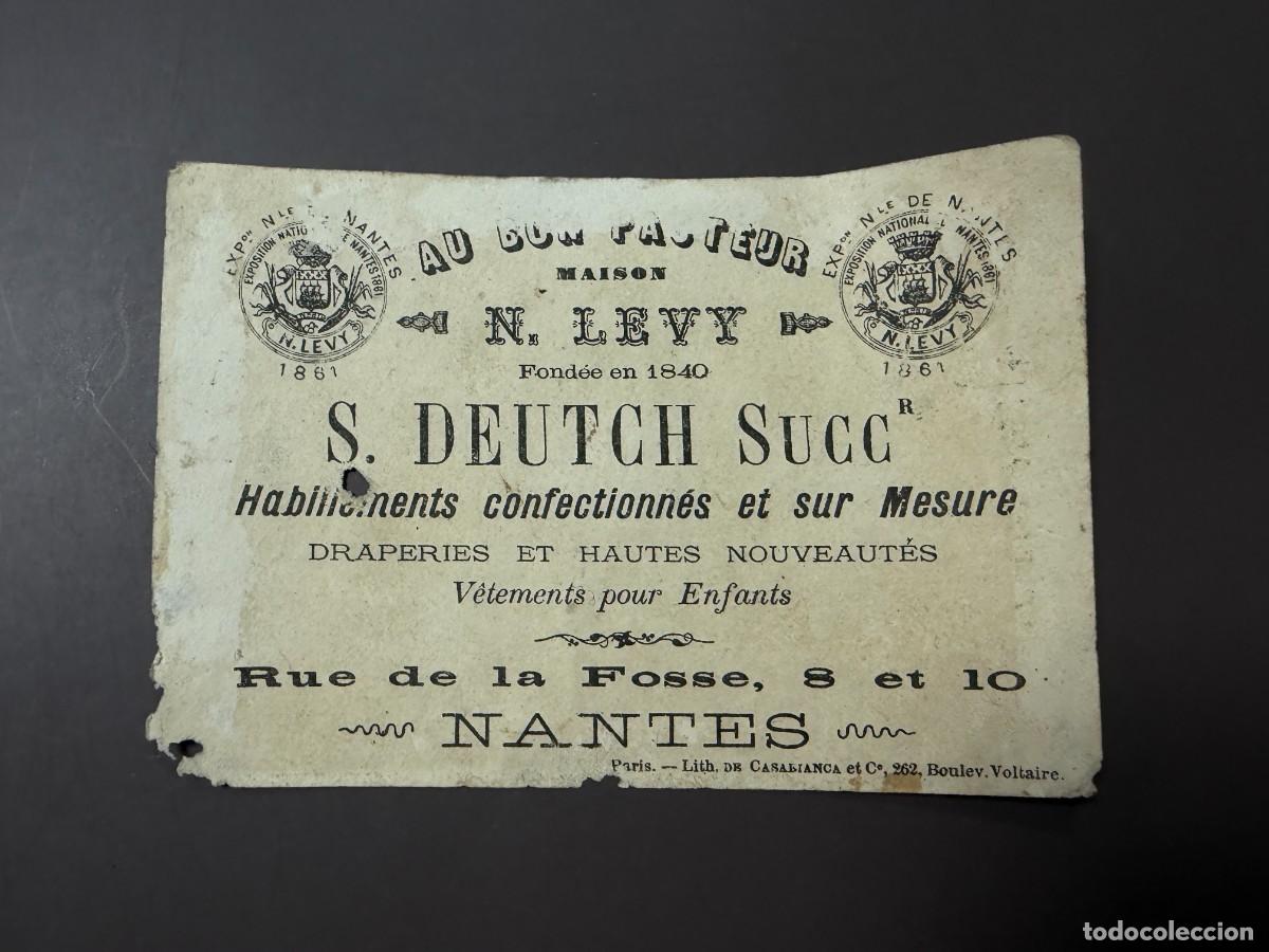 Coleccionismo: ANTIGUO ANUNCIO PUBLICITARIO AU BON PASTEUR N. L&Eacute;VY &ndash; MODA Y ROPA &ndash; NANTES FRANCIA &ndash;