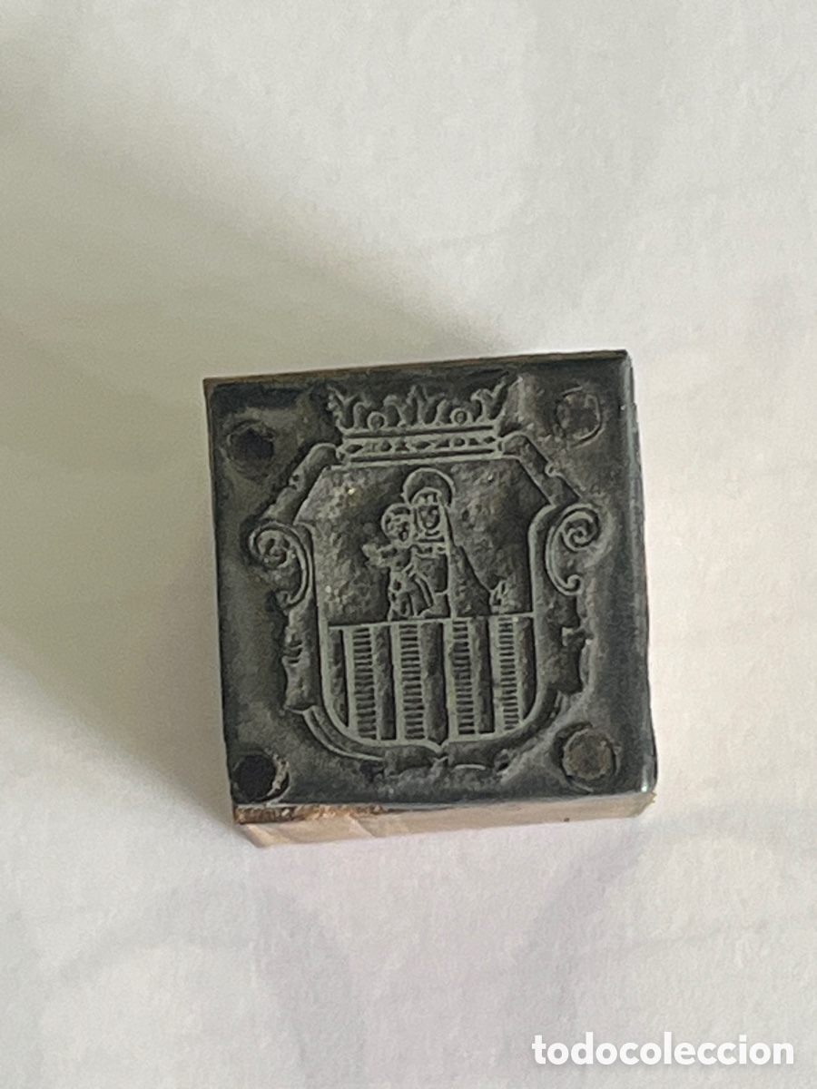 Collectionnisme: Singular escudo municipal Santa Mar&iacute;a del Cami - Mallorca - SELLO DE IMPRENTA DE PLOMO PARA TINTA