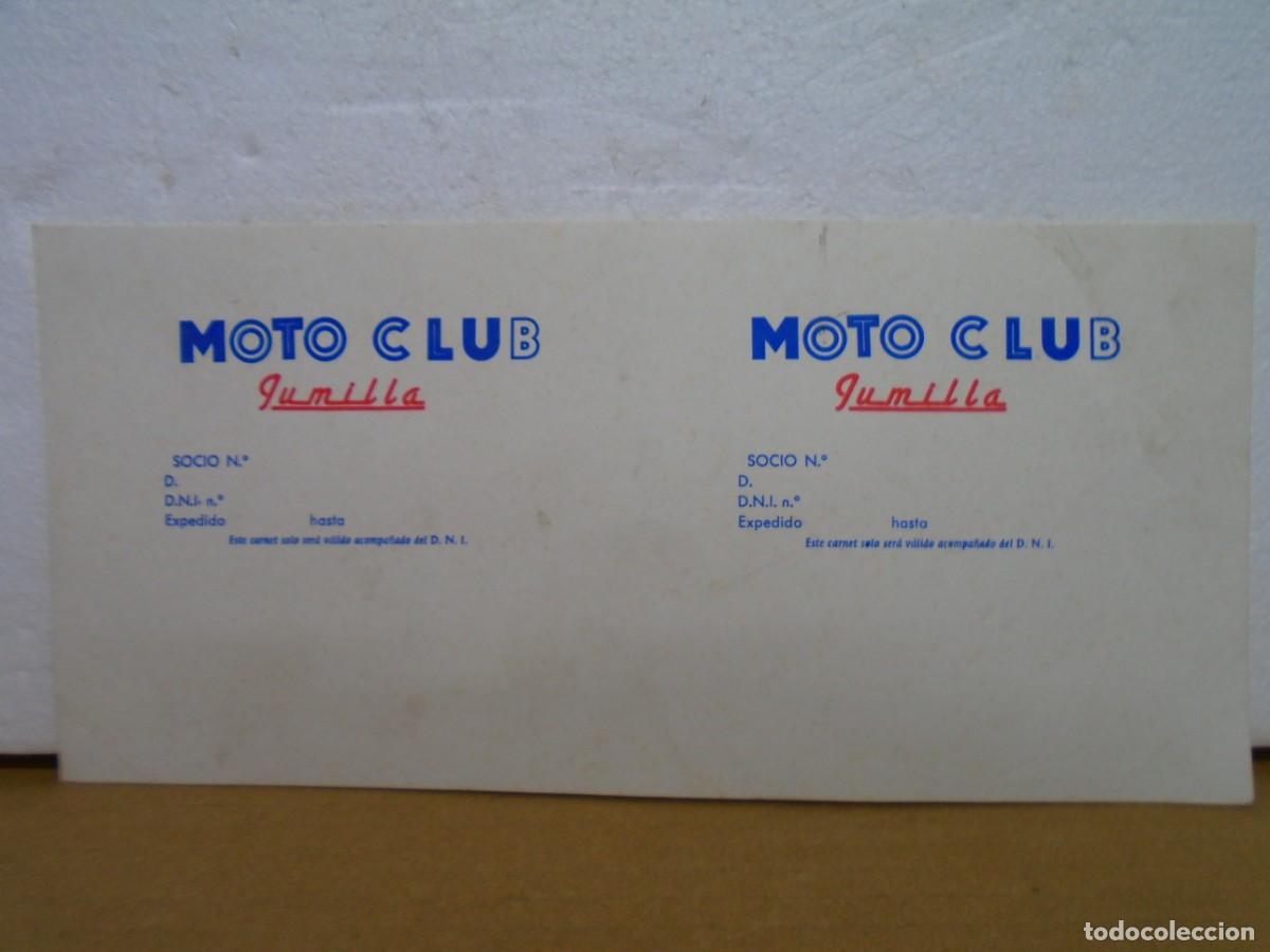 Collecting paper: MOTO CLUB JUMILLA.CARTULINA PARA CARNETS DE SOCIOS.A&Ntilde;OS 70.