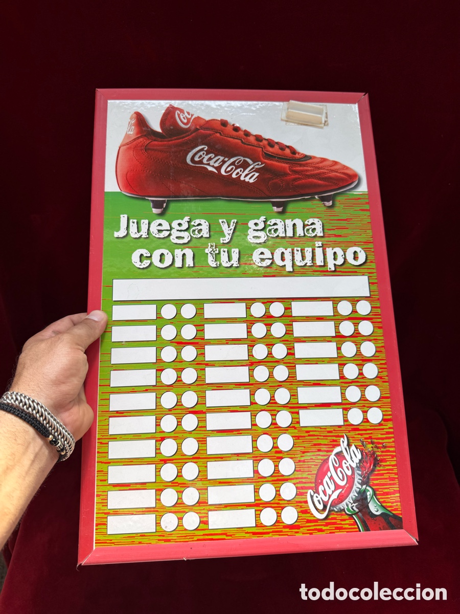 Coleccionismo: Antigua pizarra promocional de futbol!Coca-Cola!