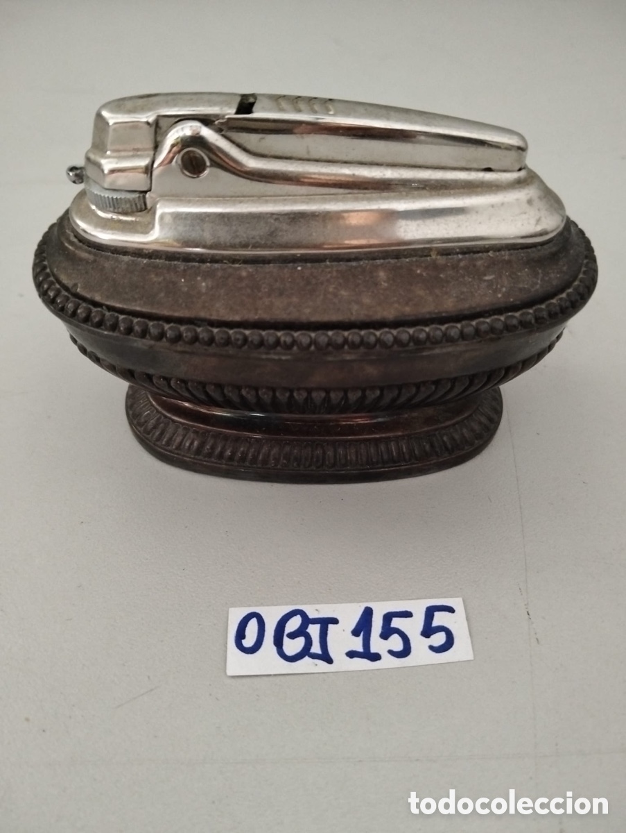 Coleccionismo: Antiguo Mechero ba&ntilde;ado en plata RONSON de sobremesa -Inglaterra