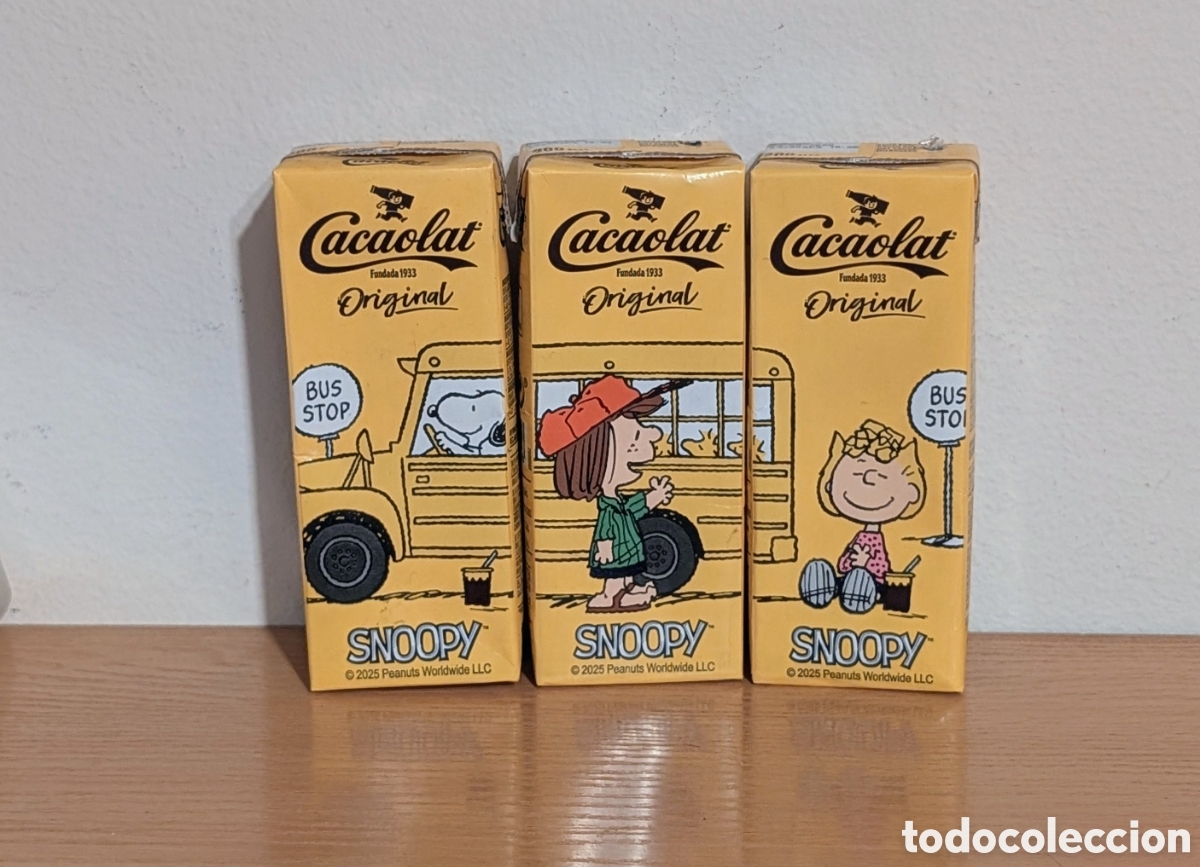 Coleccionismo: Envoltorios envases vac&iacute;os Batido chocolate Cacaolat Snoopy