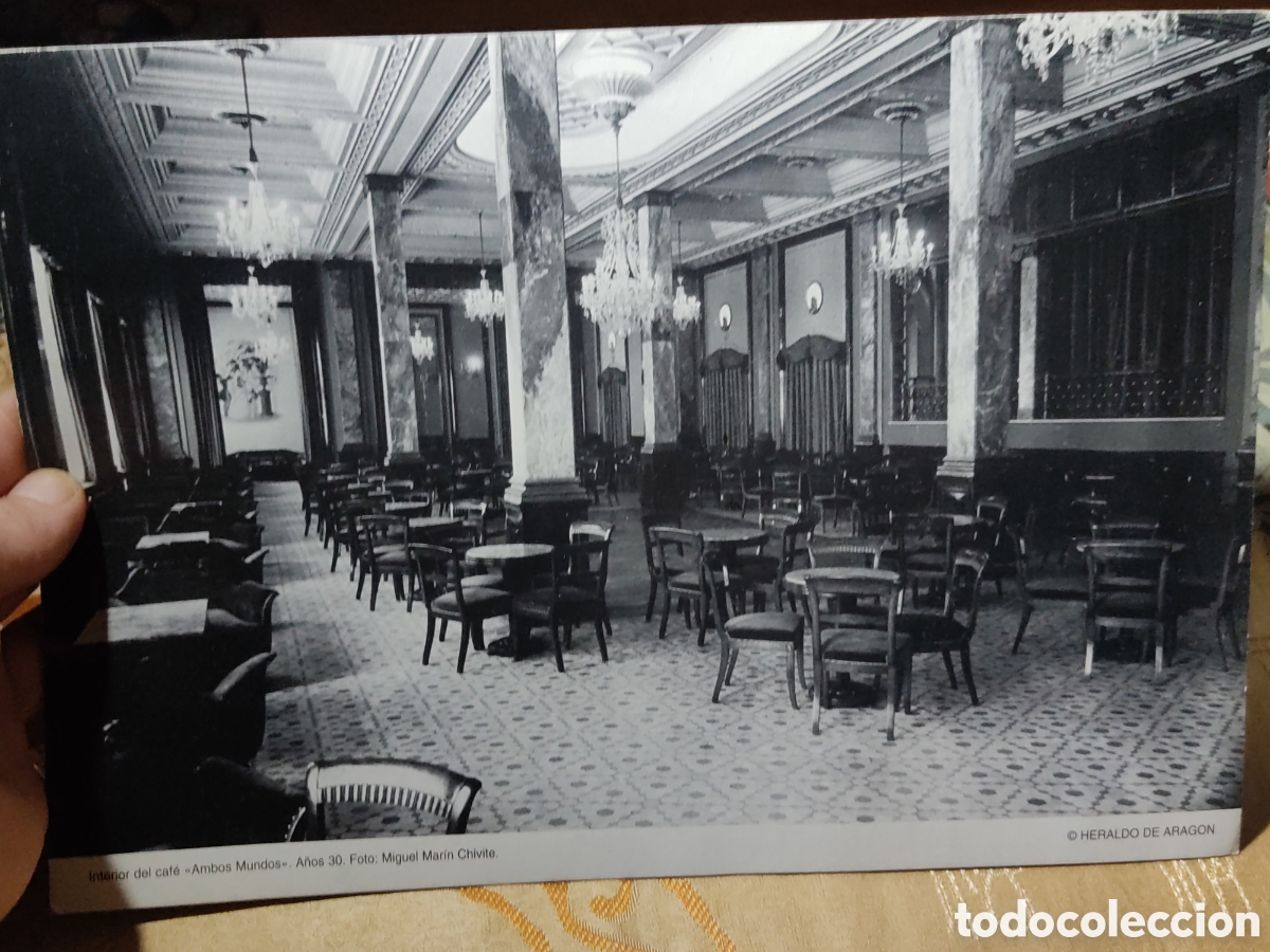 Coleccionismo: Lamina para enmarcar Caf&eacute; Ambos Mundos,Zaragoza.A&ntilde;os 30.Heraldo de Arag&oacute;n.