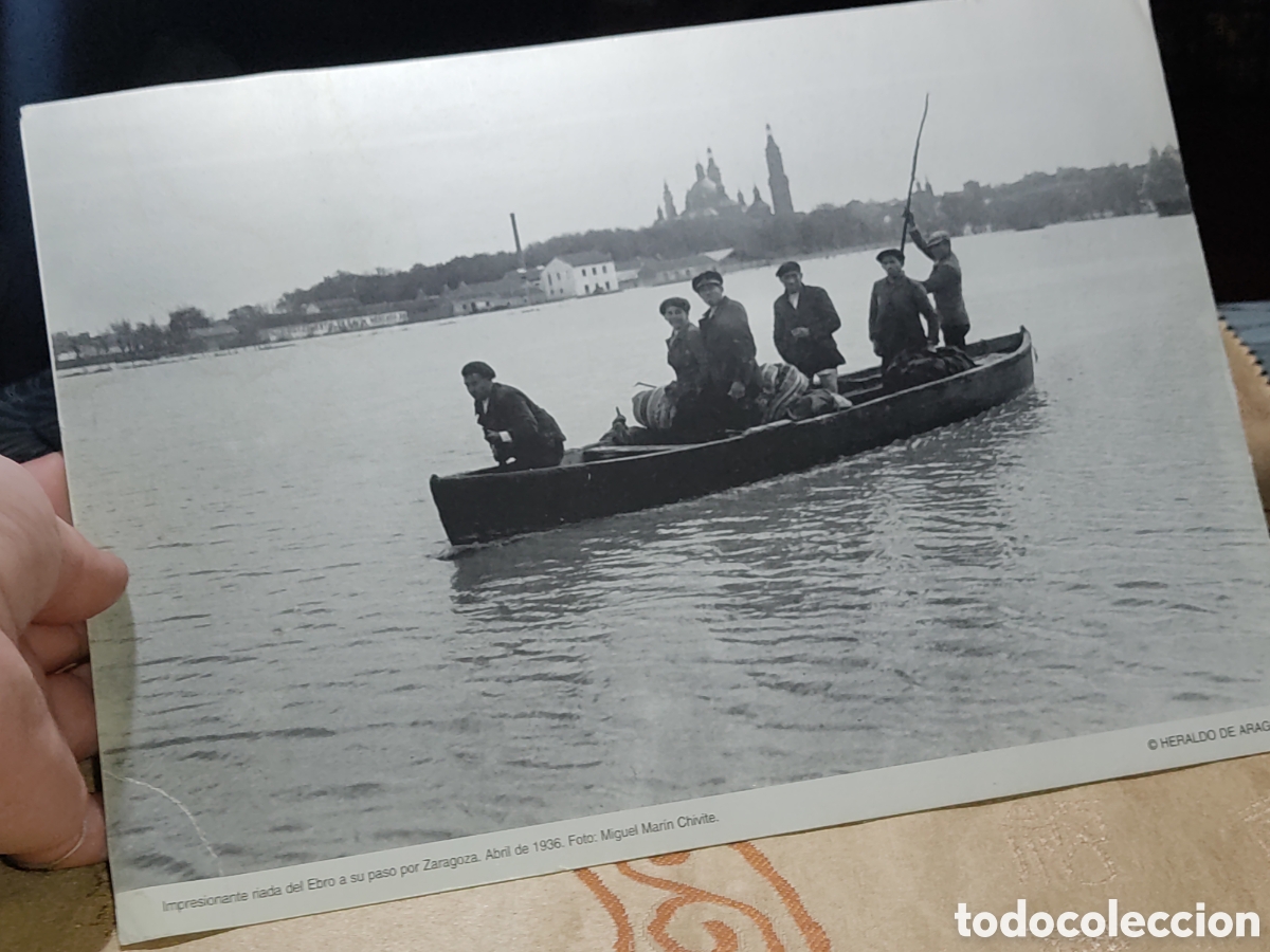 Coleccionismo: Lamina para enmarcar riada del Ebro,a&ntilde;o 1936.Heraldo de Arag&oacute;n.