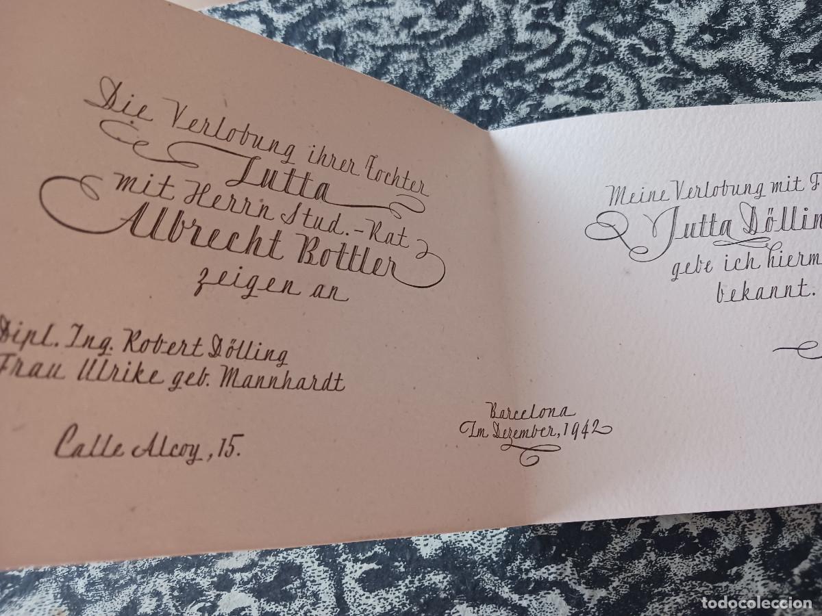 Coleccionismo: invitacion de boda, consejero estudiantil del colegio aleman de barcelona 1942, guerra