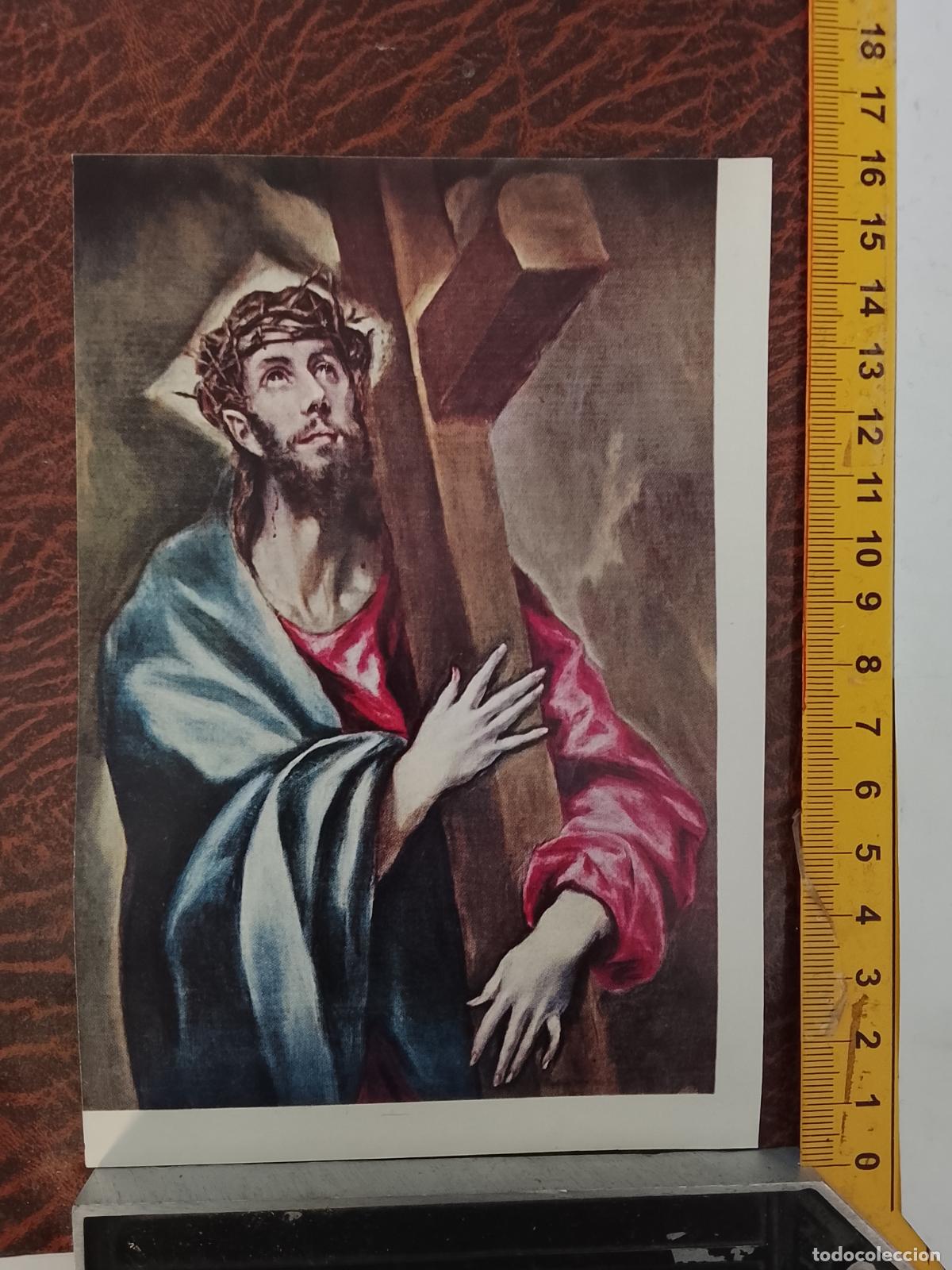 Coleccionismo: PEQUE&Ntilde;A LAMINA RELIGIOSA PARA ENMARCAR , ANTIGUA - CRISTO ABRAZADO A LA CRUZ